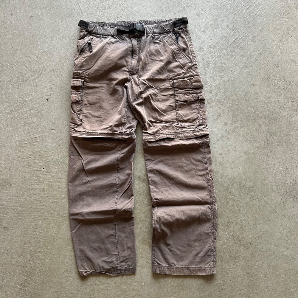 Vintage BC Clothing Convertible Cargo Pants Size Mx30 Brown Zip Off Hiking Short